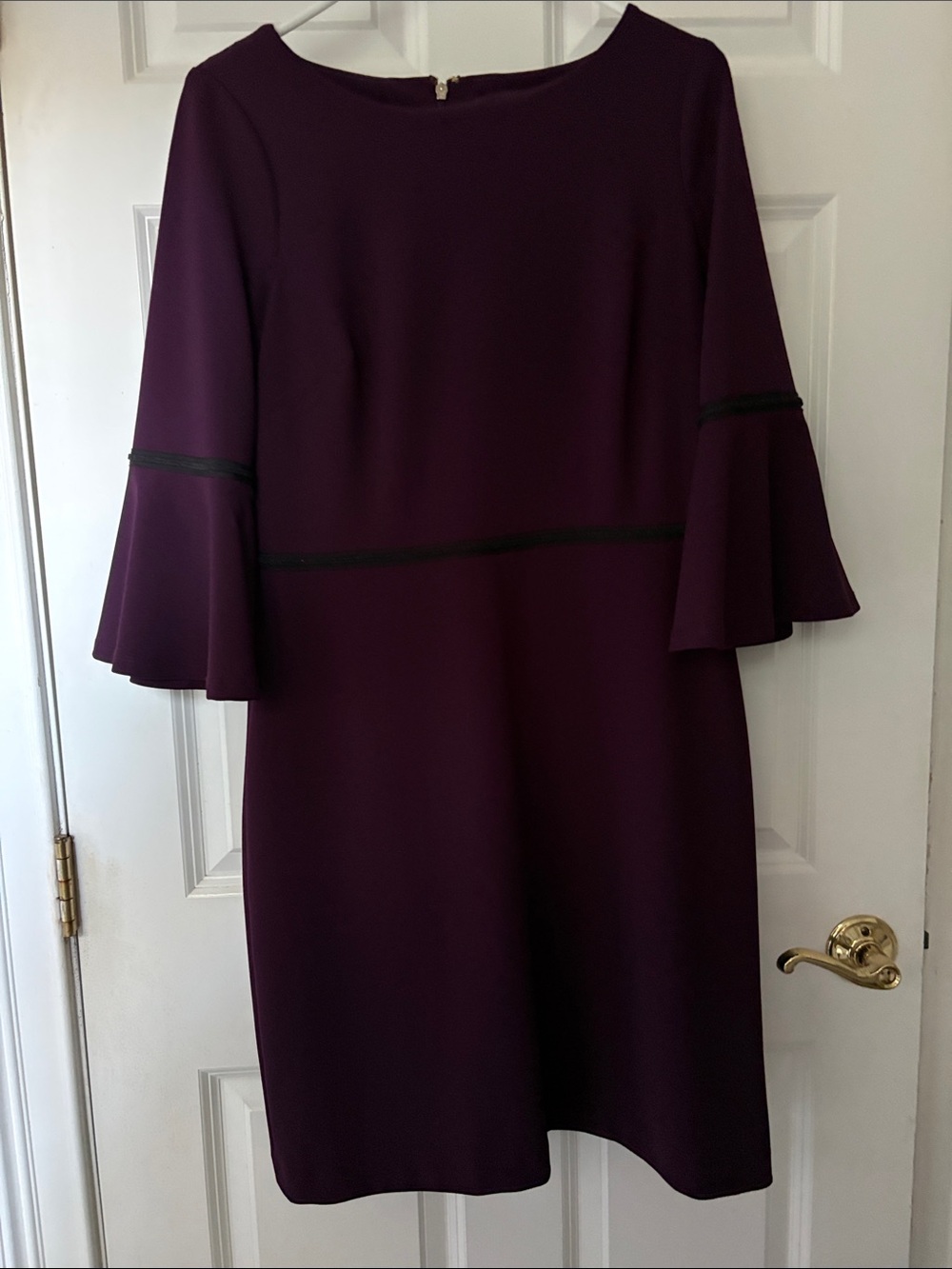 Tommy Hilfiger Plum Bell-Sleeve Shift Dress